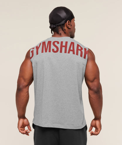 Gymshark Power Cut Off Tank Charcoal Core Marl