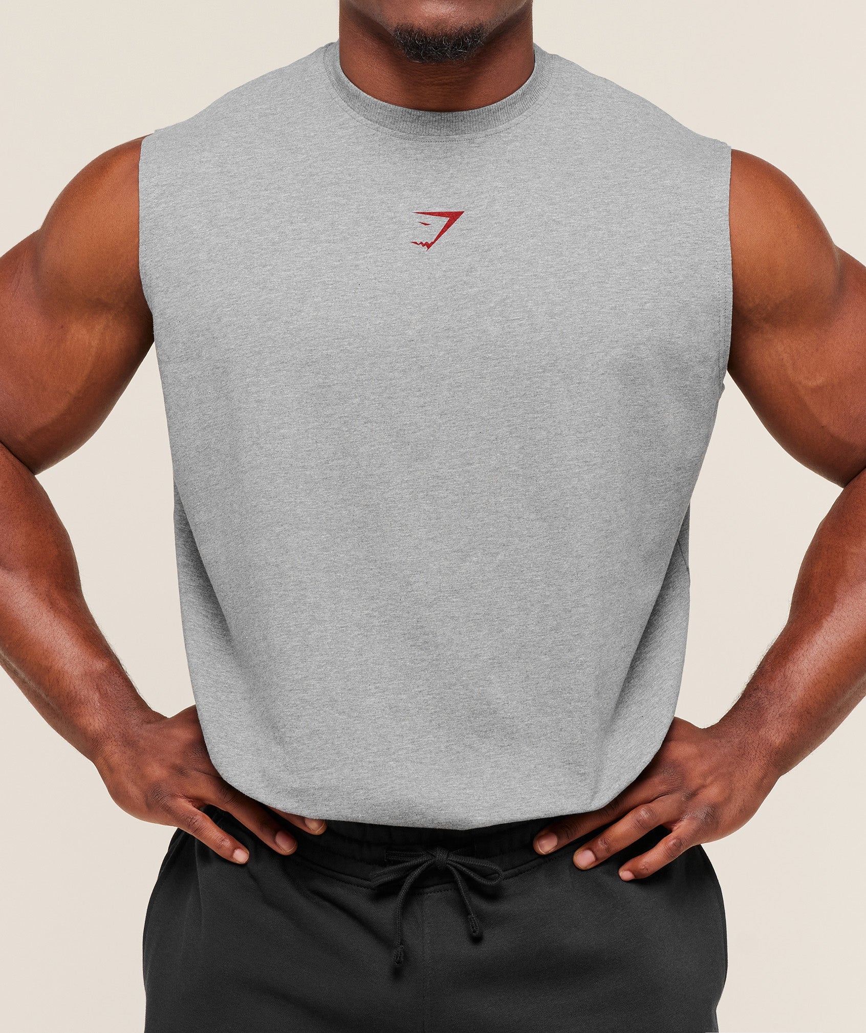 Gymshark Power Cut Off Tank Charcoal Core Marl