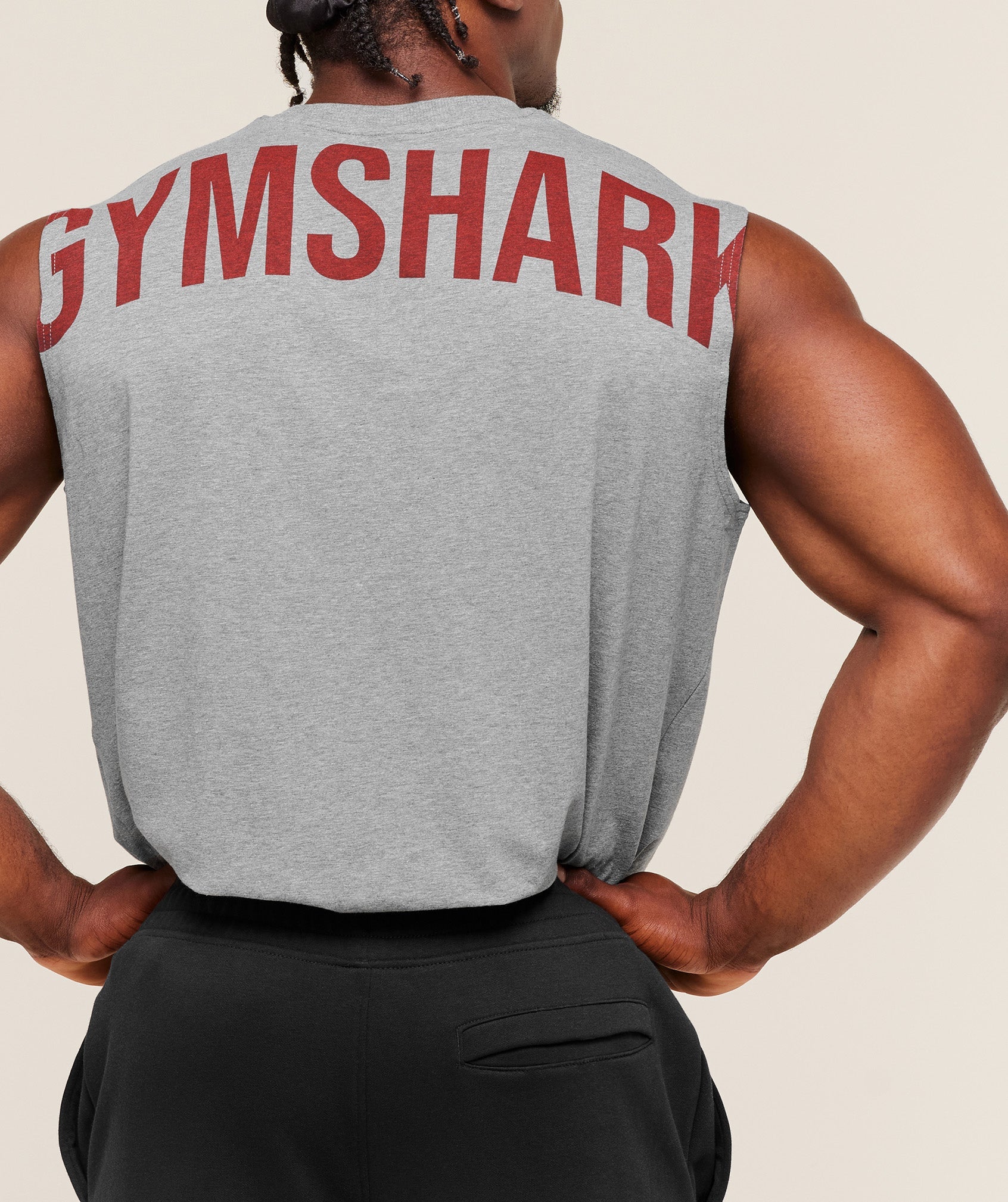Gymshark Power Cut Off Tank Charcoal Core Marl