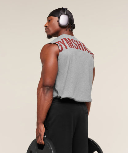 Gymshark Power Cut Off Tank Charcoal Core Marl