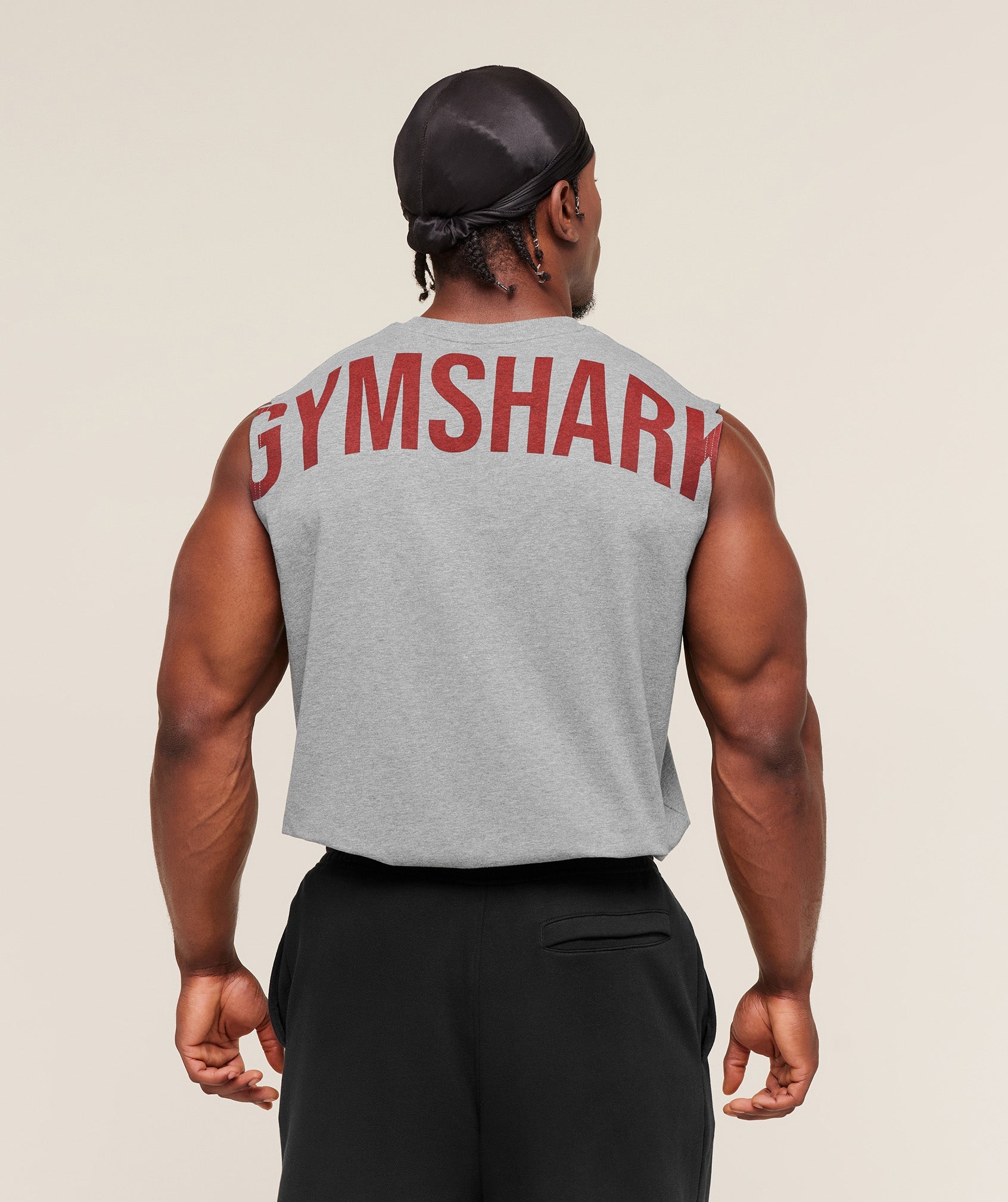 Gymshark Power Cut Off Tank Charcoal Core Marl