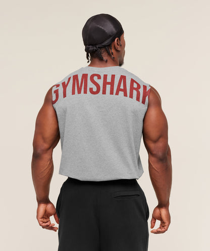 Gymshark Power Cut Off Tank Charcoal Core Marl