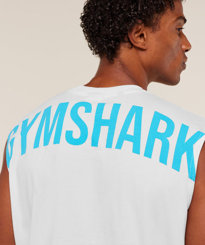 Gymshark Power Cut Off Tank Gs White