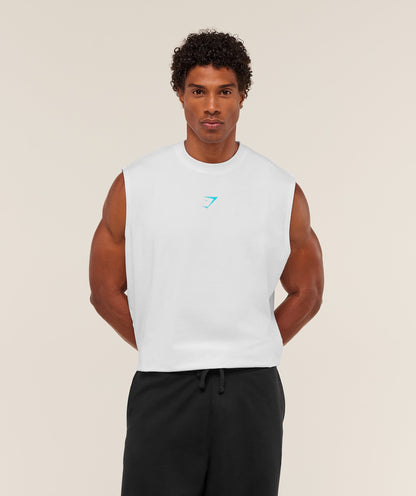 Gymshark Power Cut Off Tank Gs White