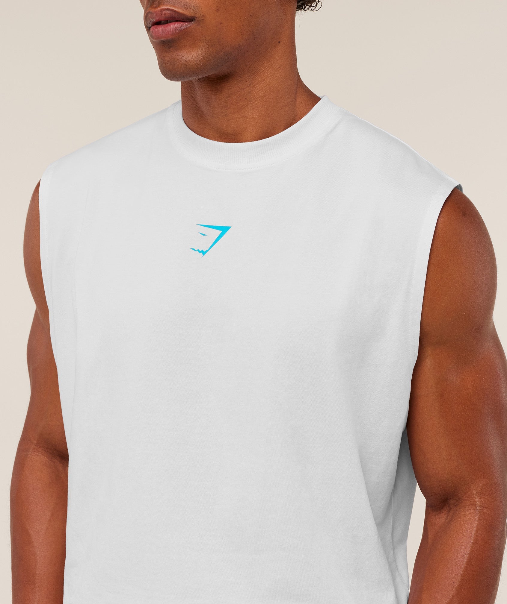 Gymshark Power Cut Off Tank Gs White
