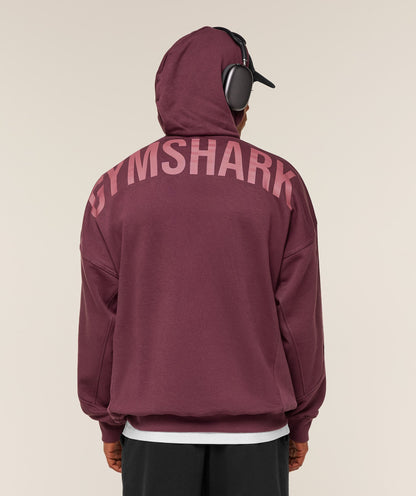 Gymshark Power Oversized Hoodie Gs Impact Burgundy