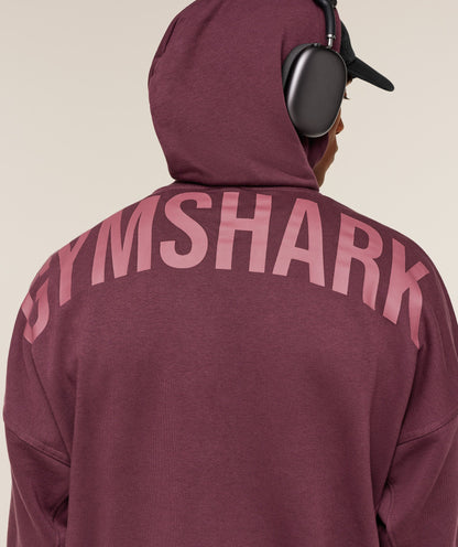 Gymshark Power Oversized Hoodie Gs Impact Burgundy