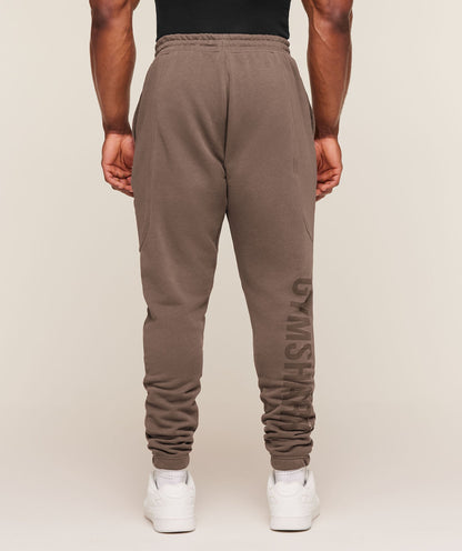 Gymshark Power Wordmark Joggers Soft Brown