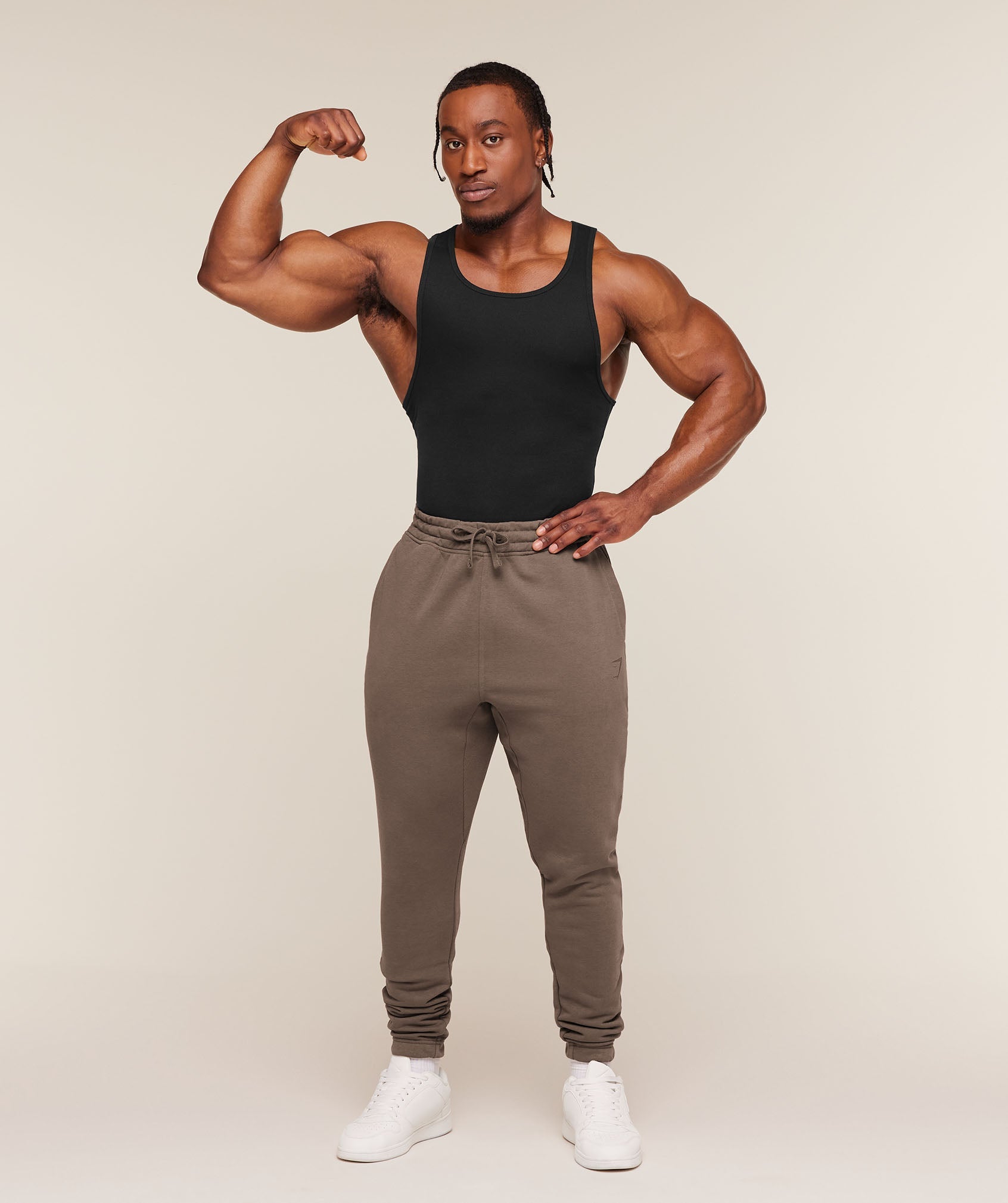 Gymshark Power Wordmark Joggers Soft Brown