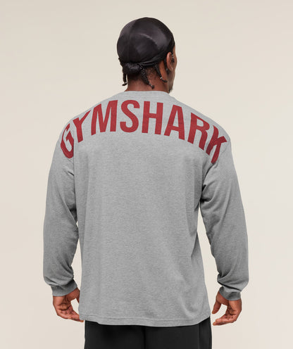 Gymshark Power Long Sleeve T-Shirt Charcoal Core Marl
