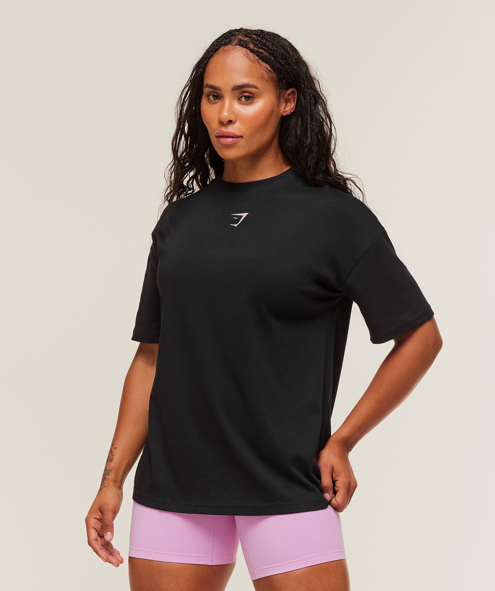 Women's Gymshark Power Oversized T-Shirt Black