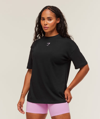 Women's Gymshark Power Oversized T-Shirt Black