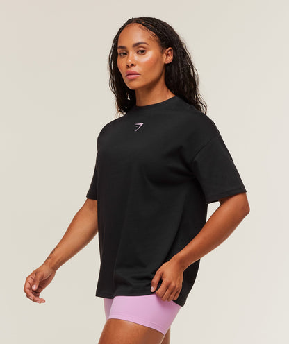 Women's Gymshark Power Oversized T-Shirt Black