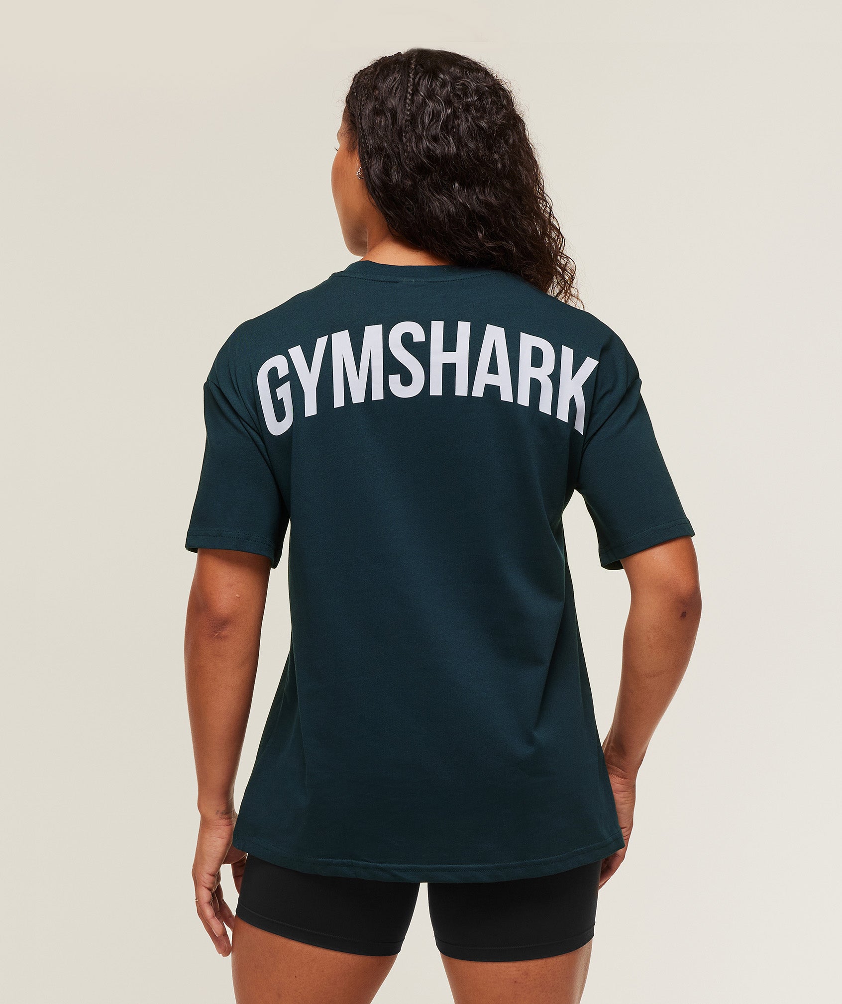 Women's Gymshark Power Oversized T-Shirt Deep Petrol Blue