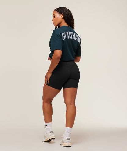 Women's Gymshark Power Oversized T-Shirt Deep Petrol Blue