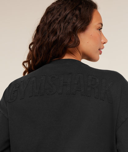 Women's Gymshark Power Washed Long Sleeve Top Black