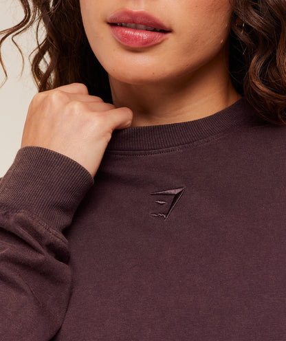 Women's Gymshark Power Washed Long Sleeve Top Cherry Purple