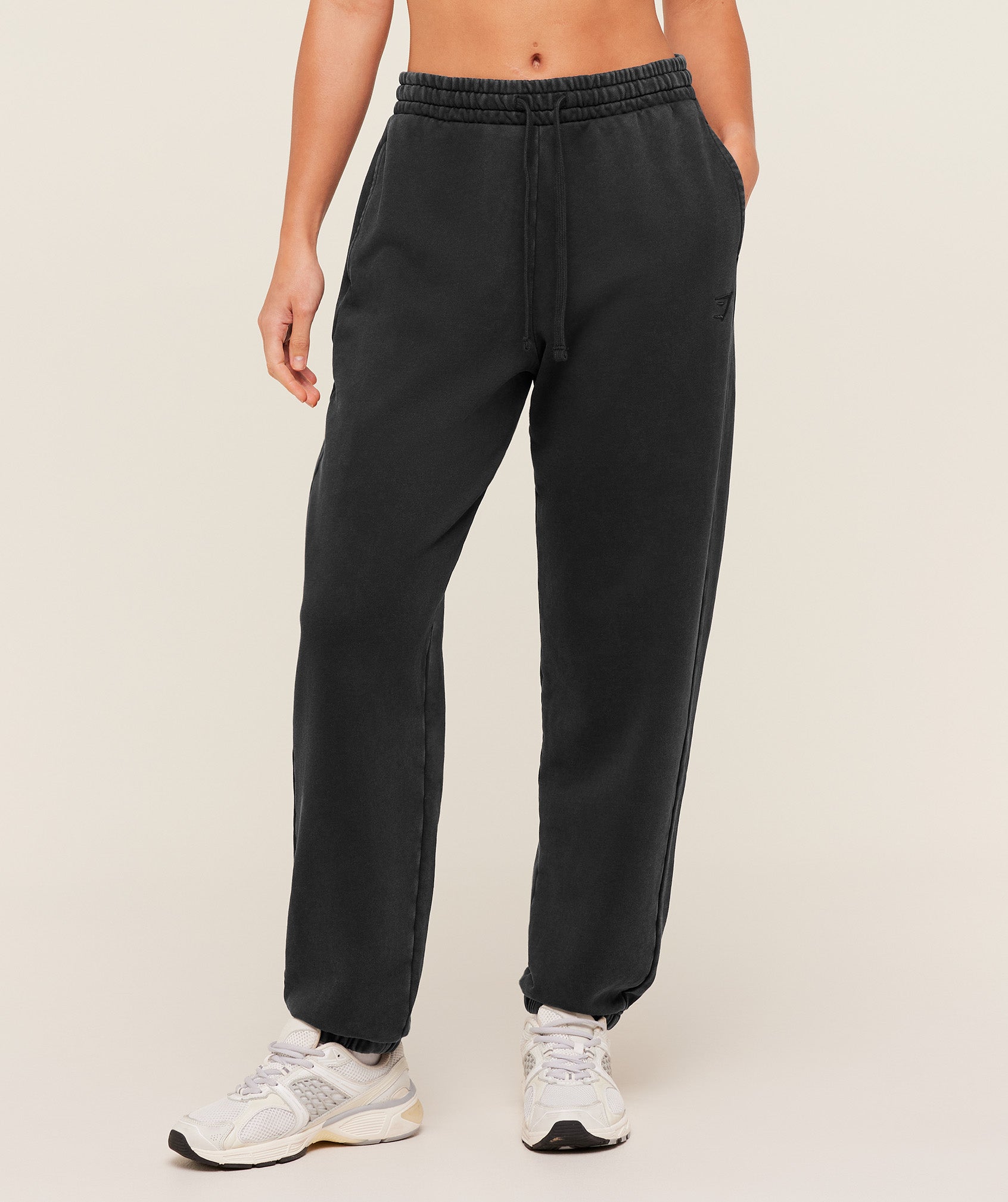 Women's Gymshark Power Washed Cuff Joggers Black