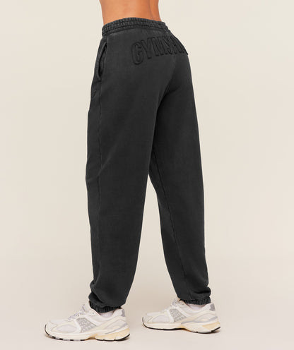 Women's Gymshark Power Washed Cuff Joggers Black