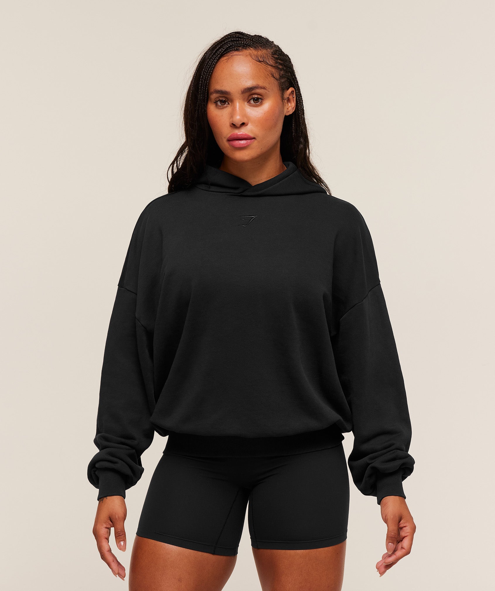 Women's Gymshark Power Washed Oversized Hoodie Black