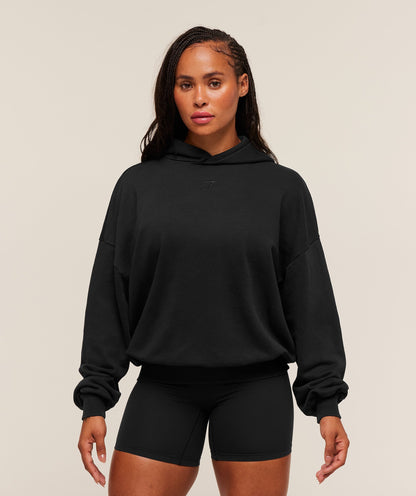 Women's Gymshark Power Washed Oversized Hoodie Black