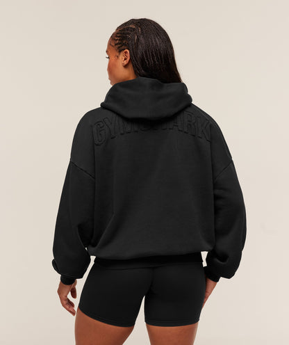 Women's Gymshark Power Washed Oversized Hoodie Black