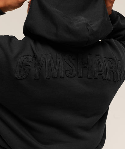 Women's Gymshark Power Washed Oversized Hoodie Black