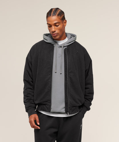 Gymshark Power Washed Jersey Track Jacket Gs Black