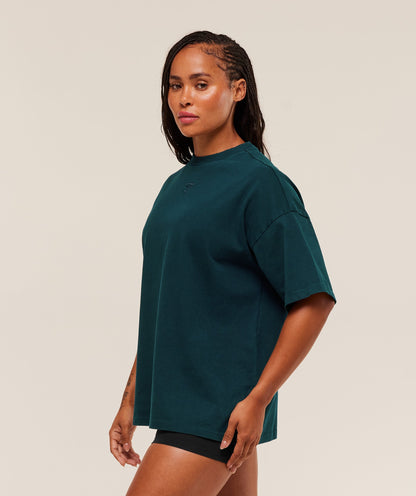 Women's Gymshark Power Washed Oversized T-Shirt Deep Petrol Blue