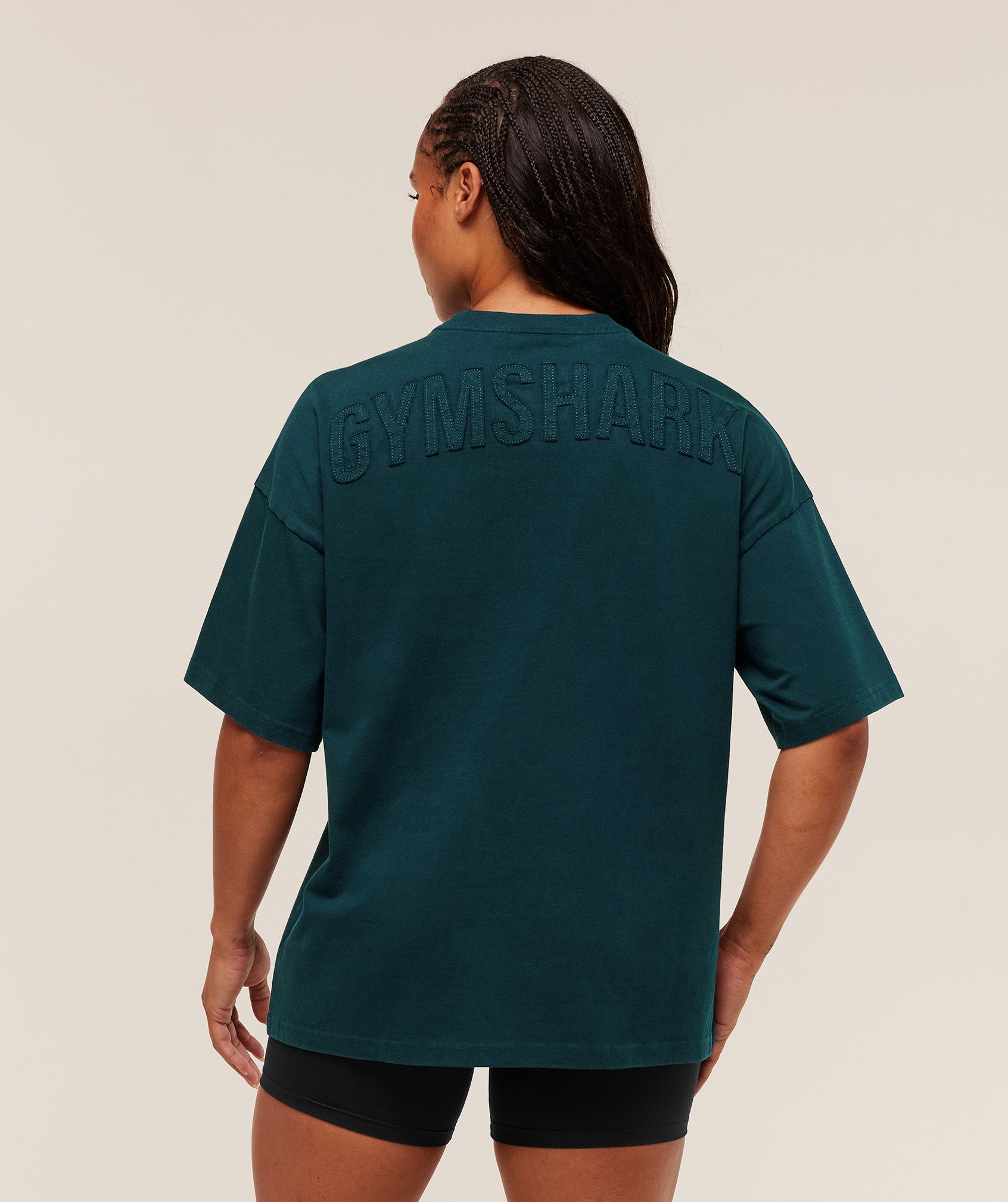 Women's Gymshark Power Washed Oversized T-Shirt Deep Petrol Blue