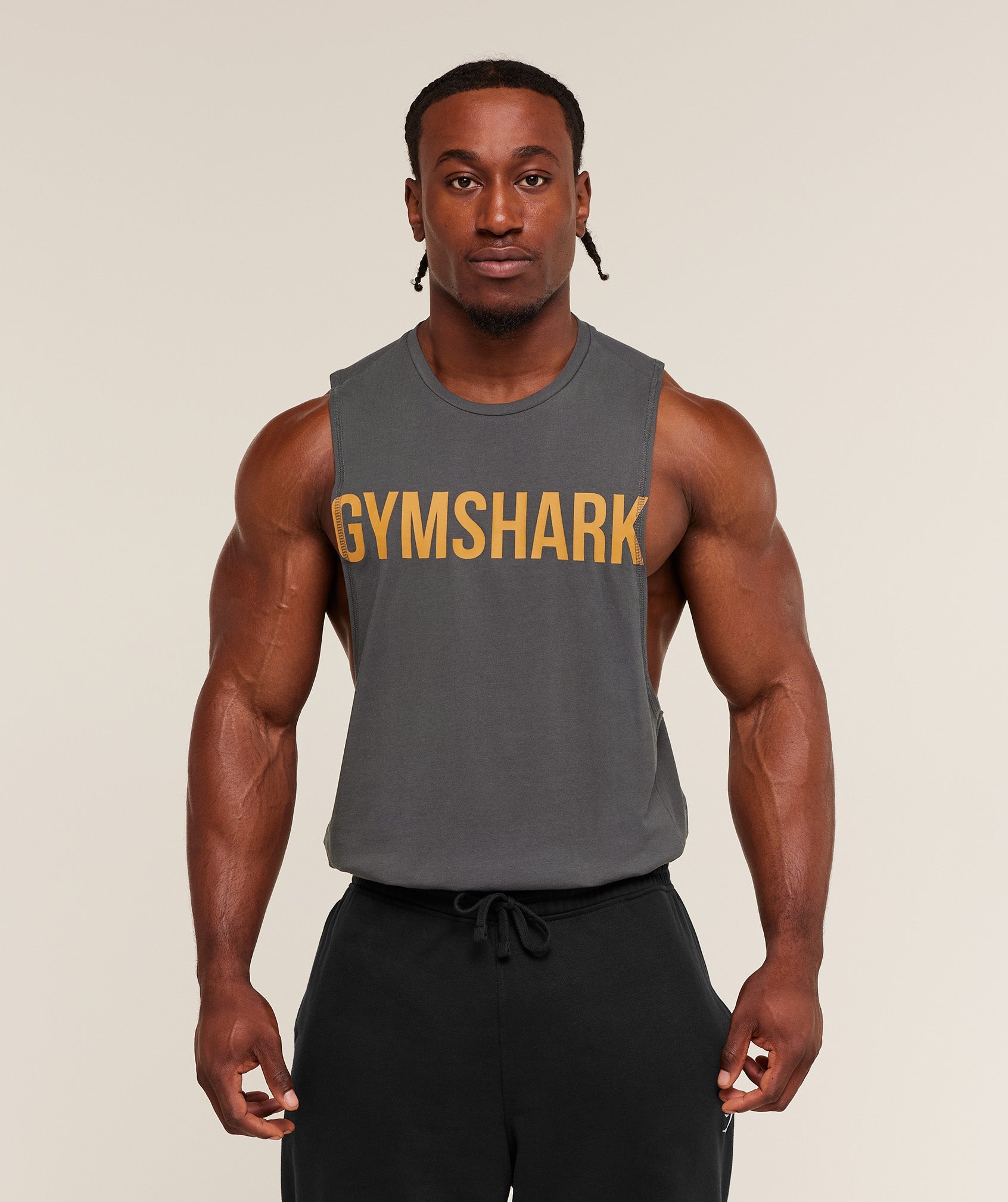Gymshark Prime Drop Arm Tank Onyx Grey