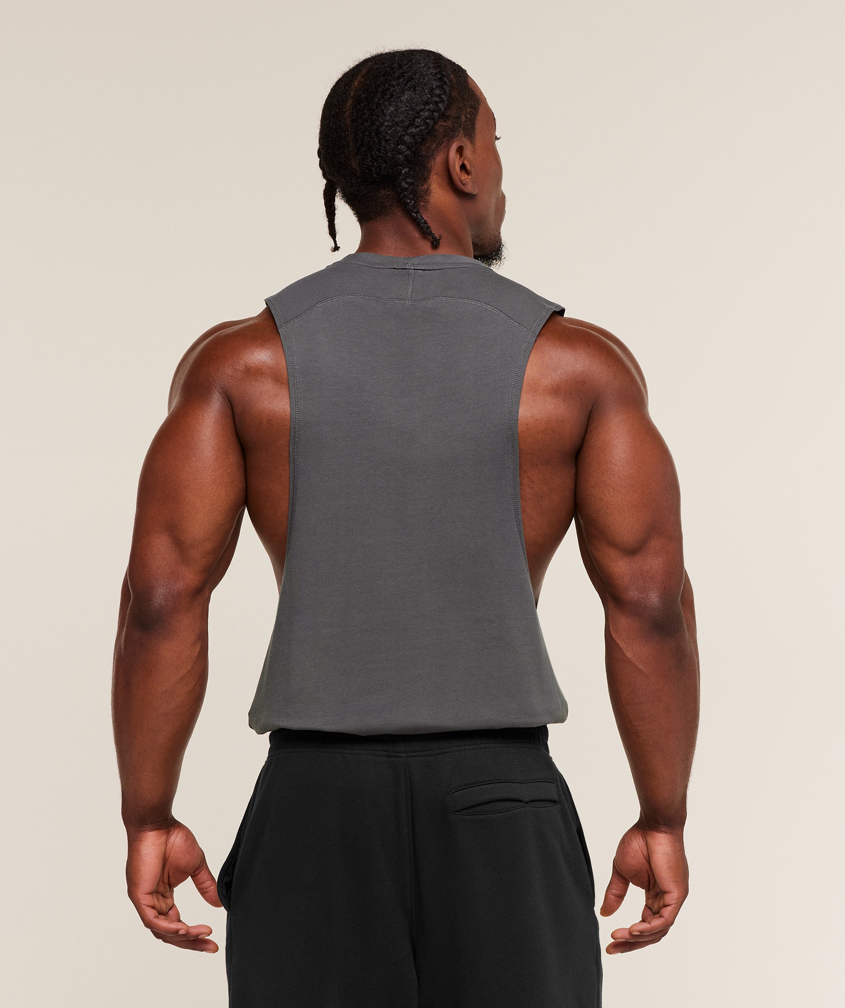 Gymshark Prime Drop Arm Tank Onyx Grey