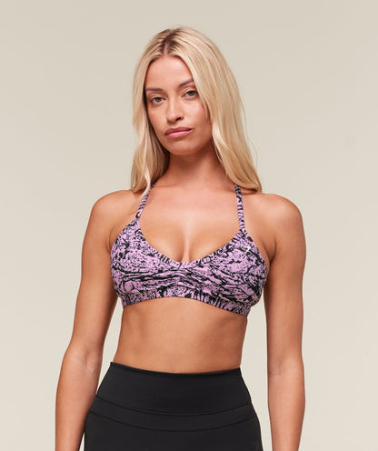 Women's Gymshark Printed Minimal Sports Bra Sour Pink