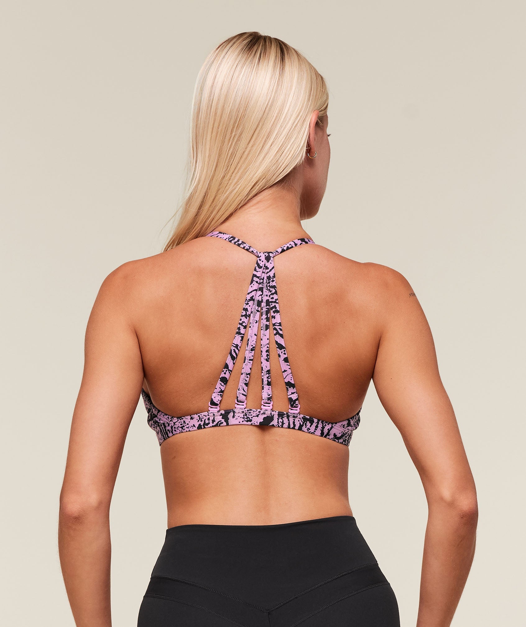 Women's Gymshark Printed Minimal Sports Bra Sour Pink