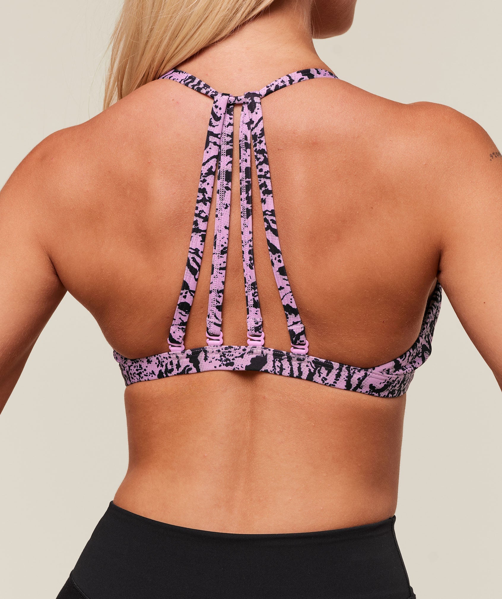 Women's Gymshark Printed Minimal Sports Bra Sour Pink