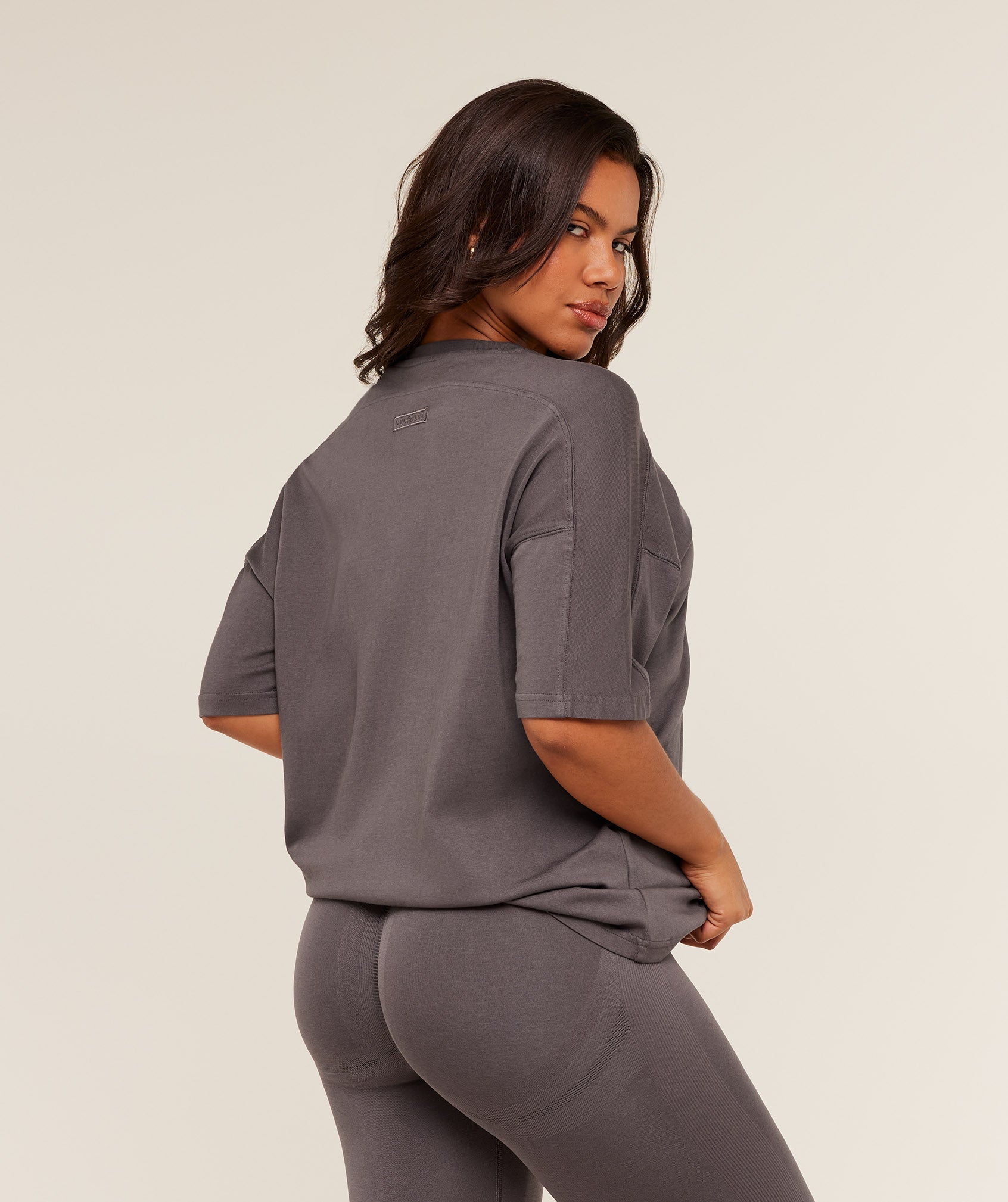 Women's Gymshark Pump Cover Structured Fleece Top Gs Cool Brown