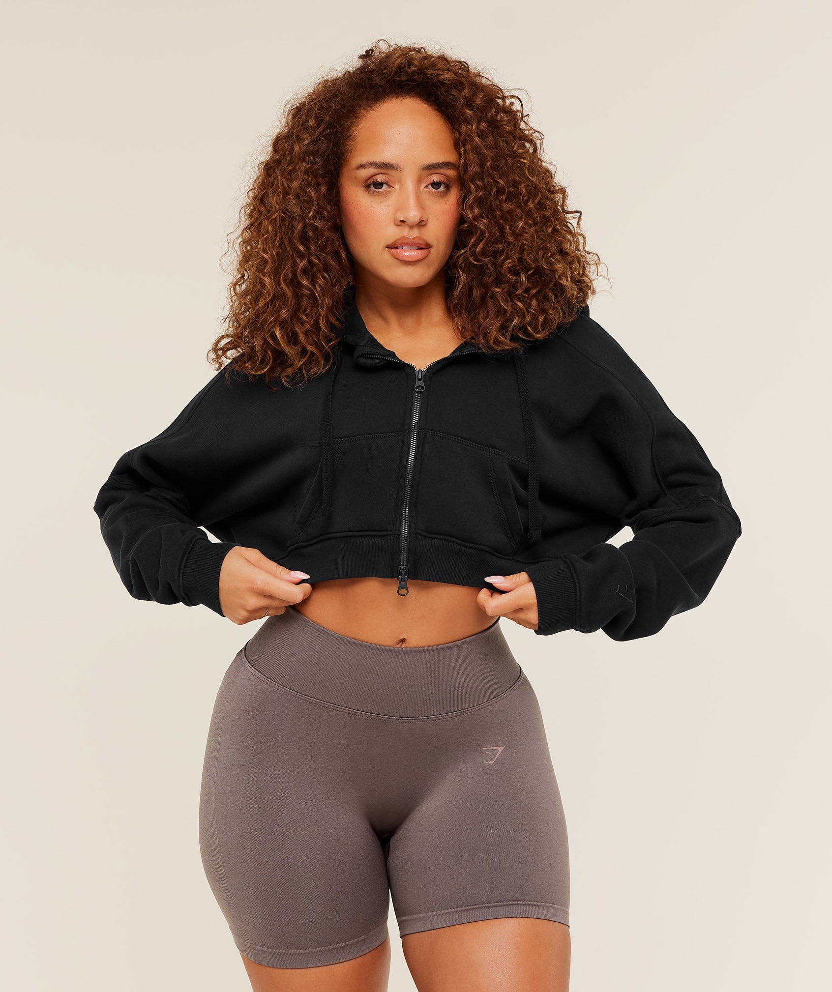 Women's Gymshark Pump Zip Through Hoodie Black