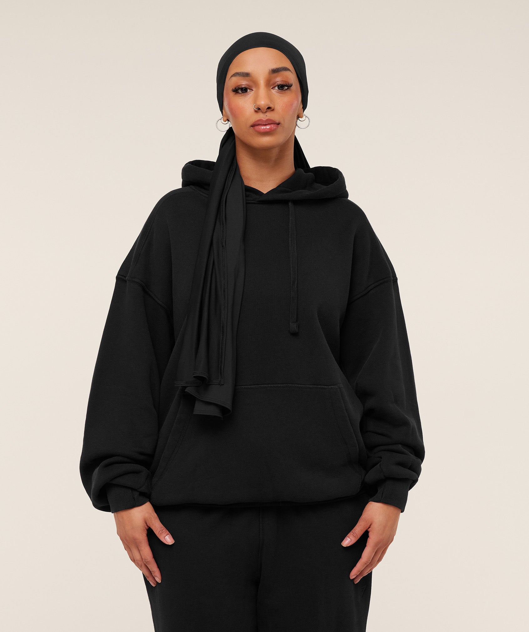 Women's Gymshark Pump Cover Structured Fleece Hoodie Black