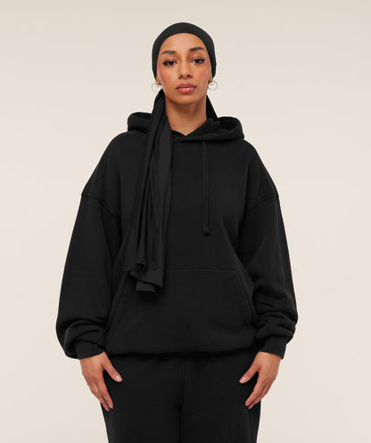 Women's Gymshark Pump Cover Structured Fleece Hoodie Black