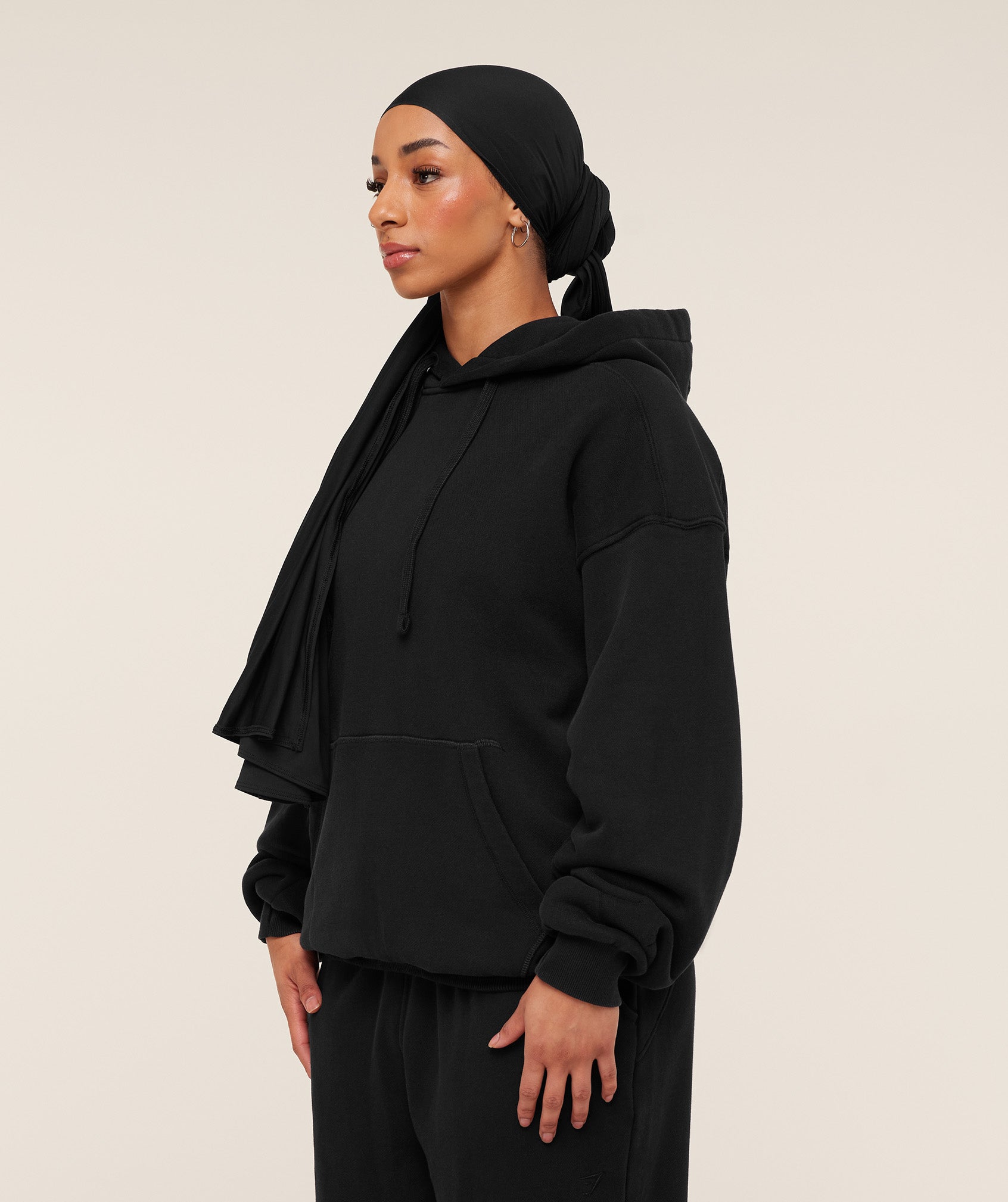 Women's Gymshark Pump Cover Structured Fleece Hoodie Black