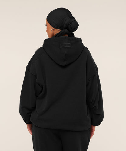 Women's Gymshark Pump Cover Structured Fleece Hoodie Black