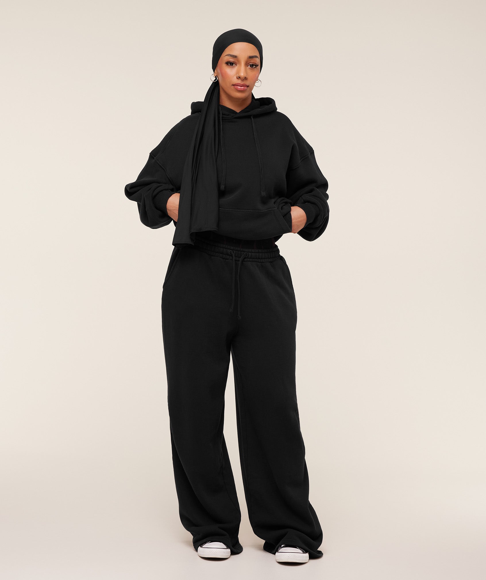 Women's Gymshark Pump Cover Structured Fleece Hoodie Black