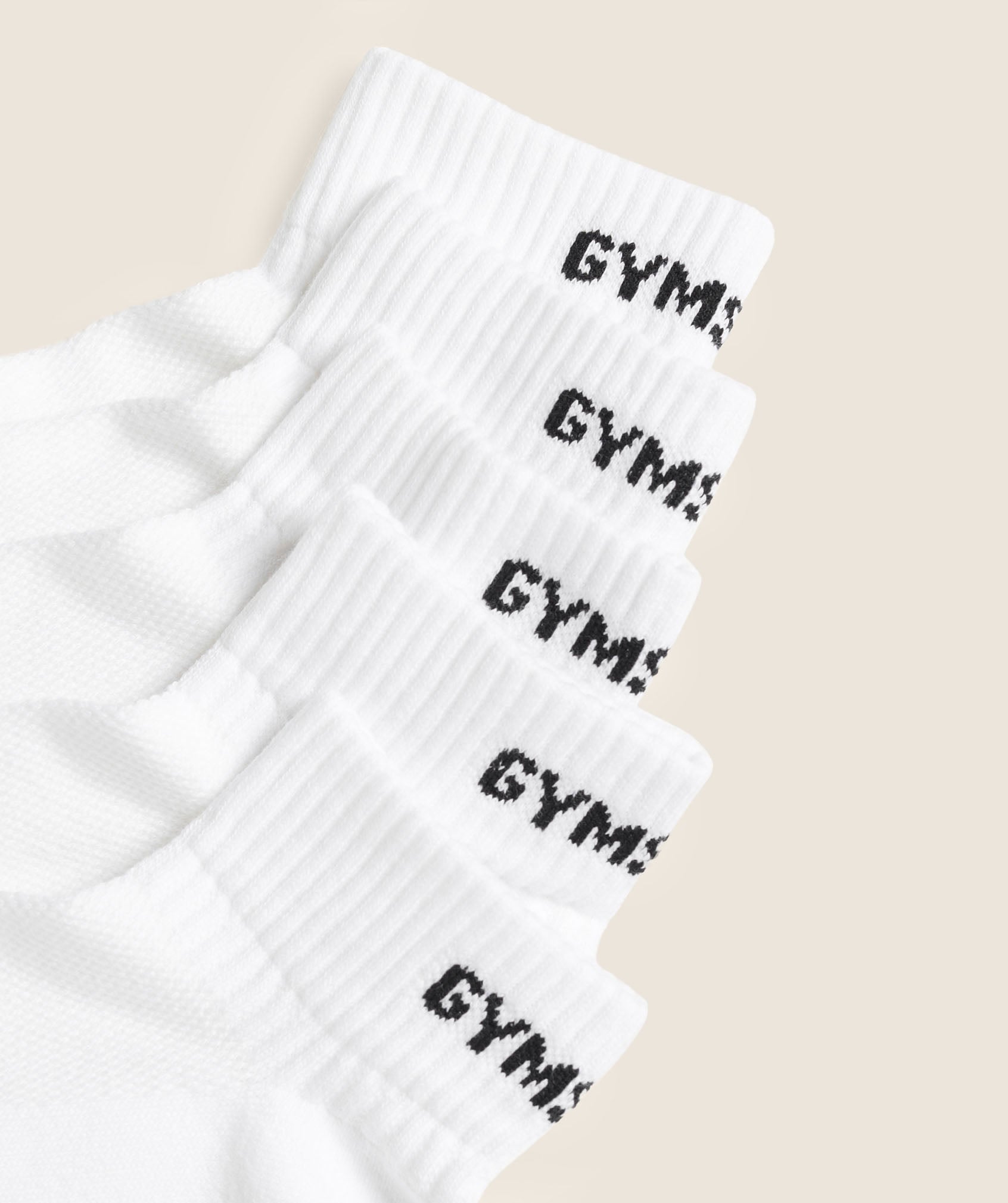 Gymshark Quarter Socks 5Pk White