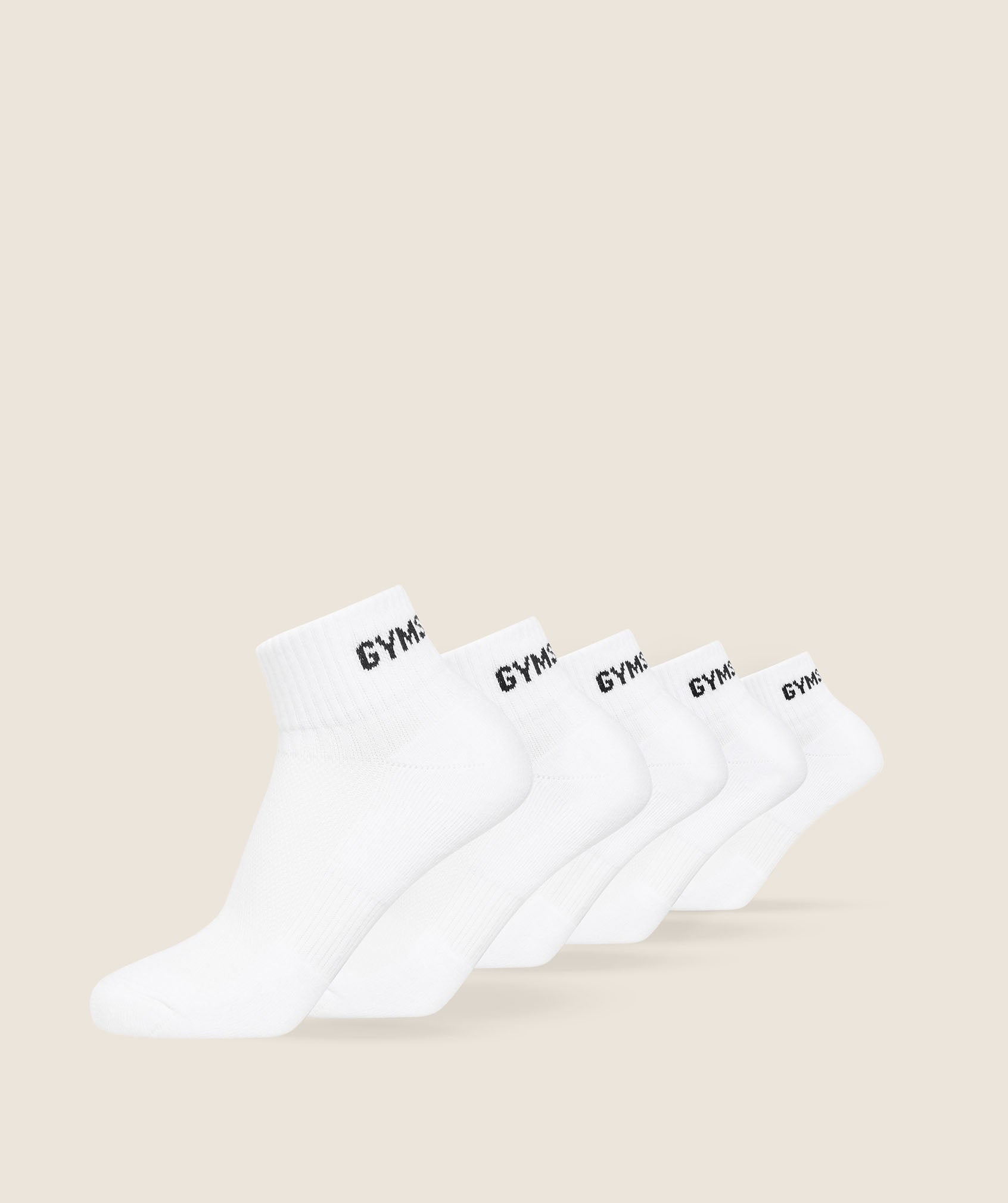 Women's Gymshark Quarter Socks 5Pk White