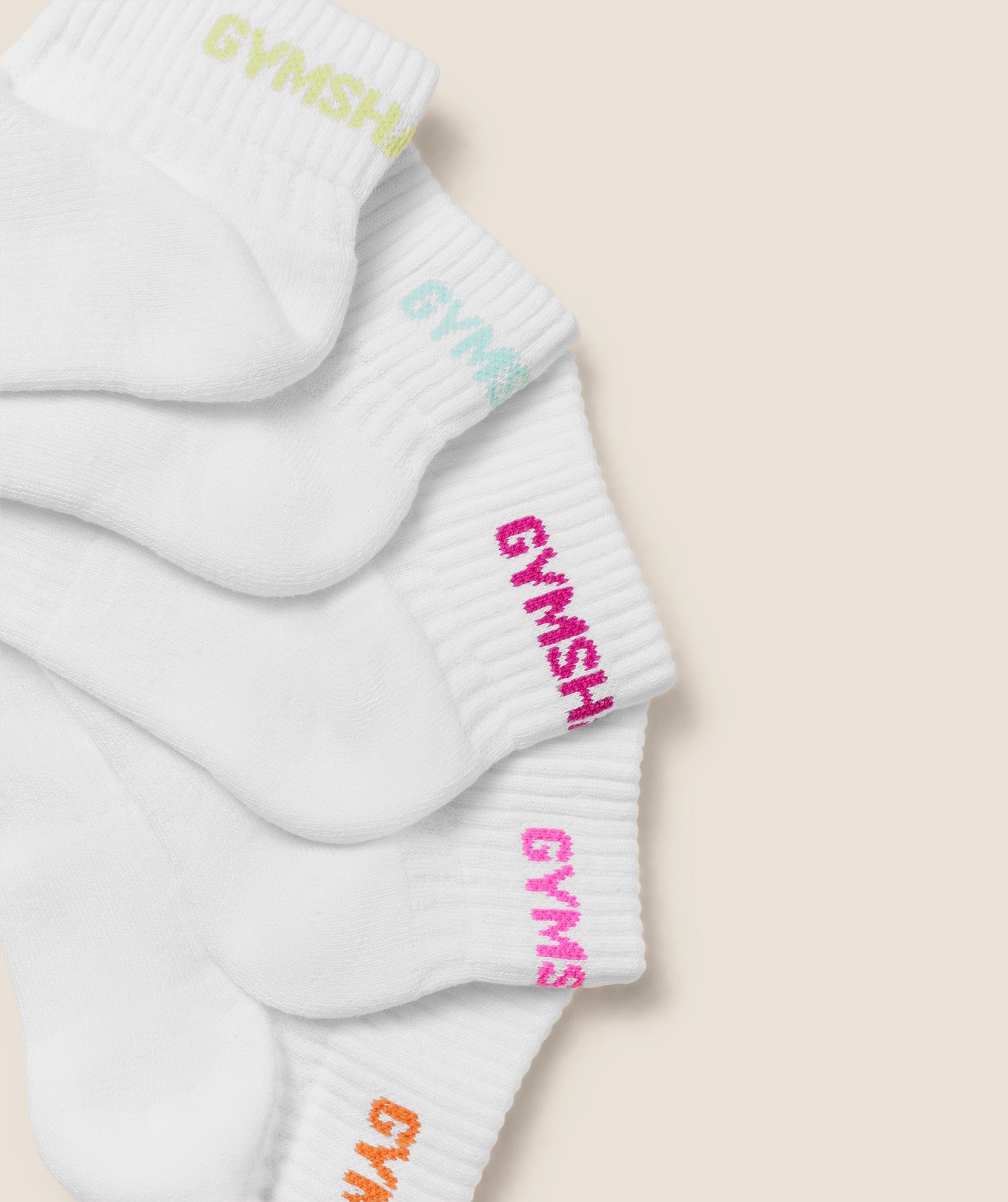 Women's Gymshark Quarter Socks 5Pk White