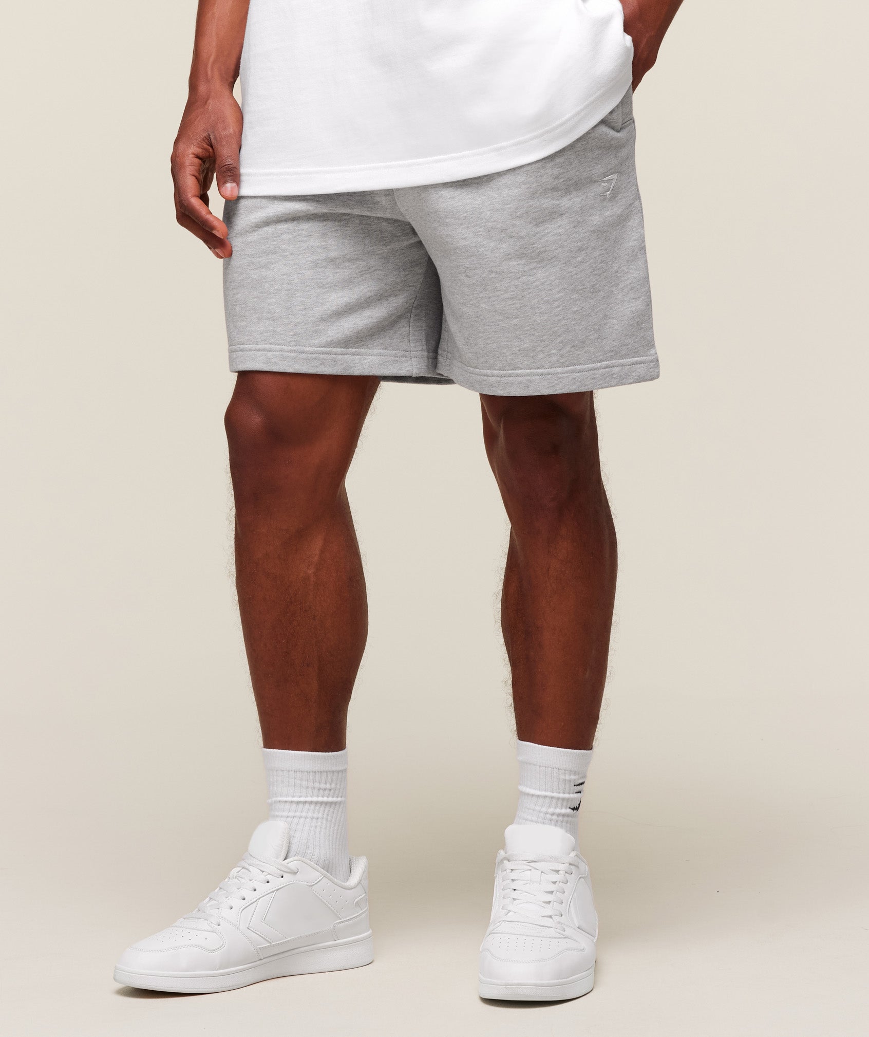 Gymshark Rest Day Essentials Shorts Light Grey Core Marl