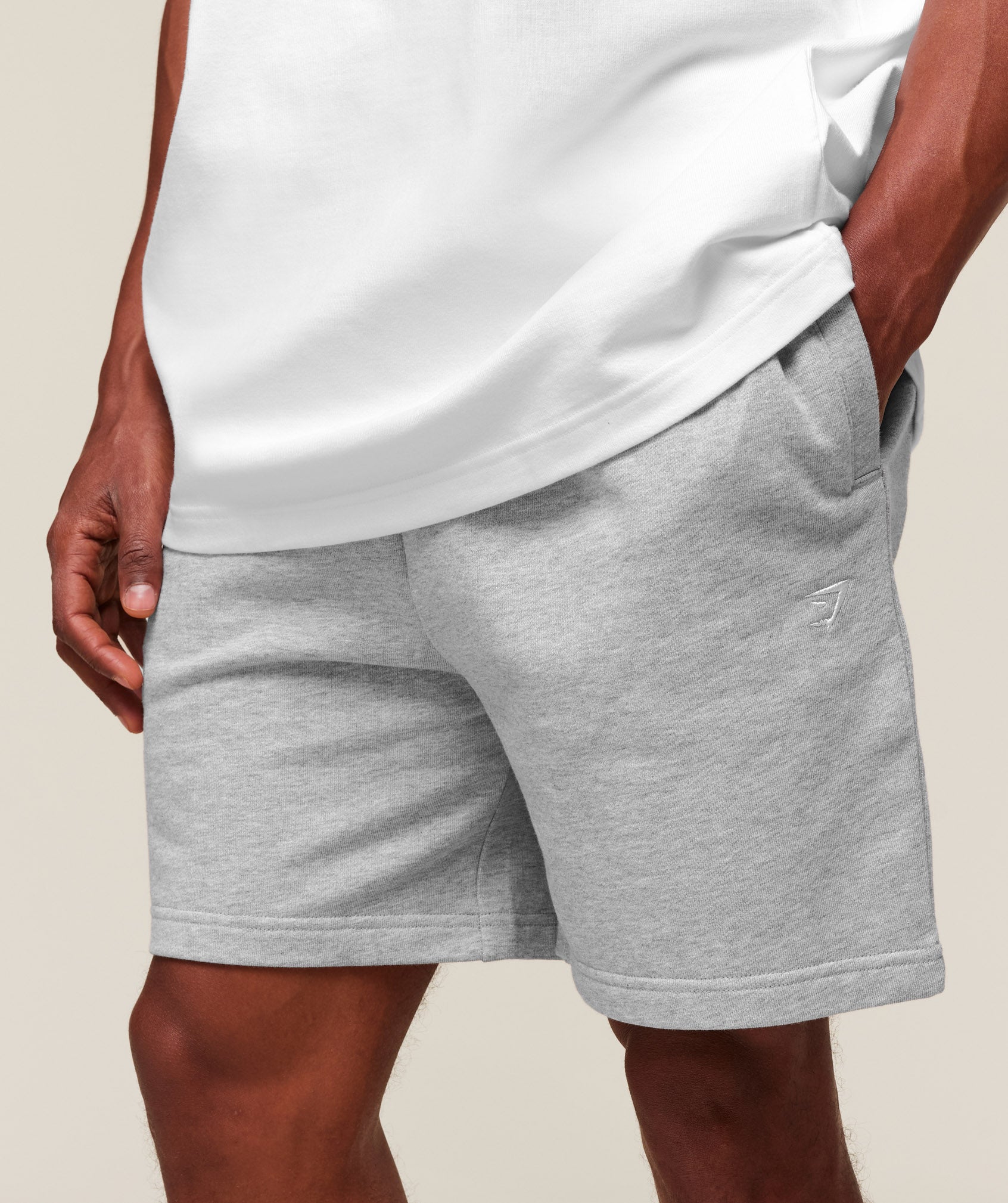 Gymshark Rest Day Essentials Shorts Light Grey Core Marl