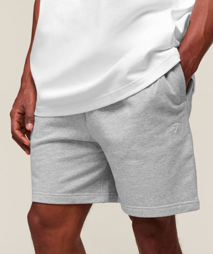 Gymshark Rest Day Essentials Shorts Light Grey Core Marl