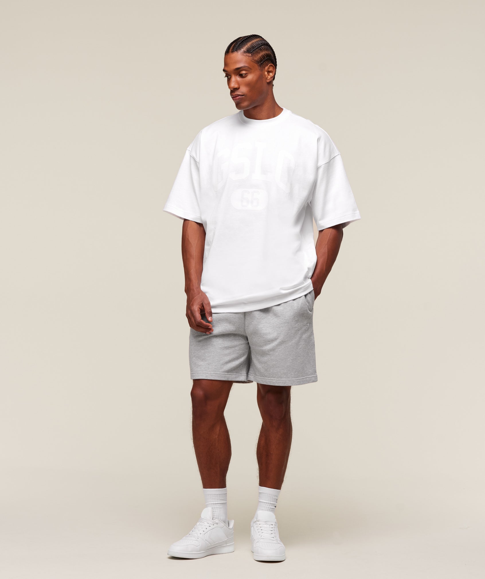 Gymshark Rest Day Essentials Shorts Light Grey Core Marl