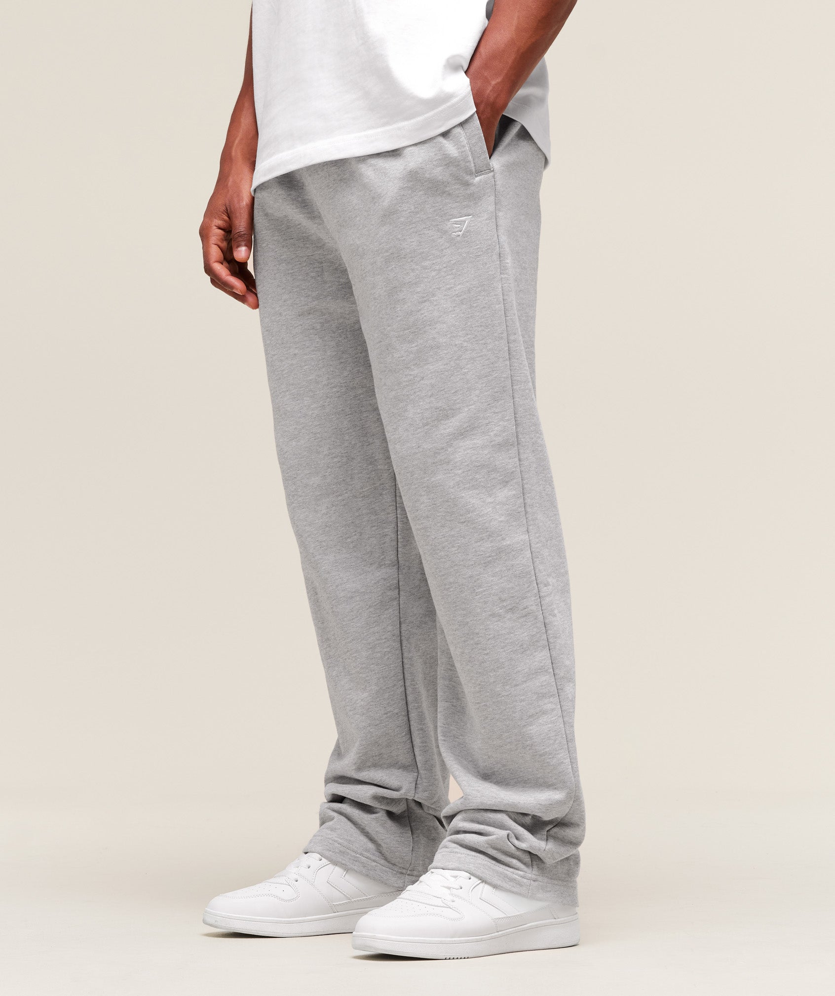 Gymshark Rest Day Essentials Straight Leg Joggers Light Grey Marl